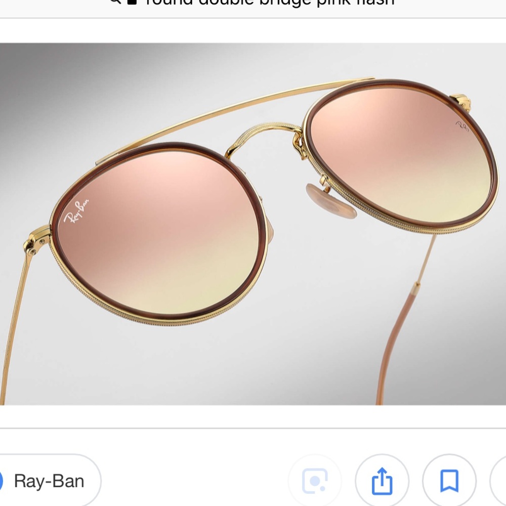 Round Double Bridge Pink Flash Raybans